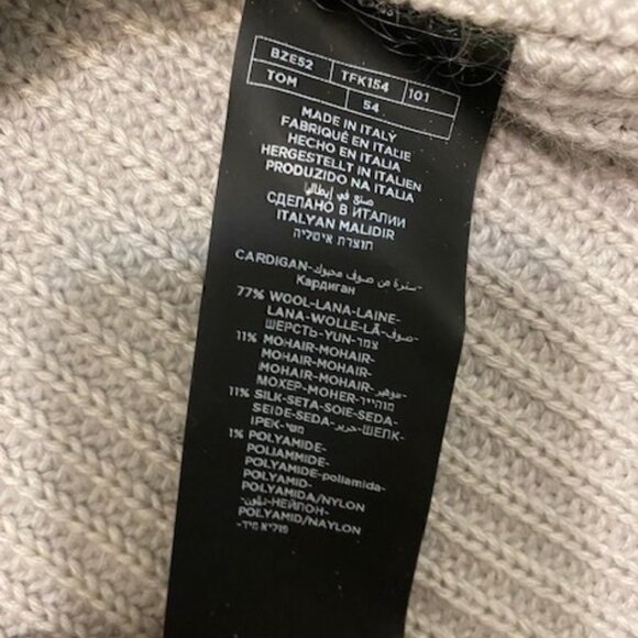 Tom Ford Ombre Wool Mohair And Silk Blend Dip-Dye Cardigan Size L - Picture 11 of 12